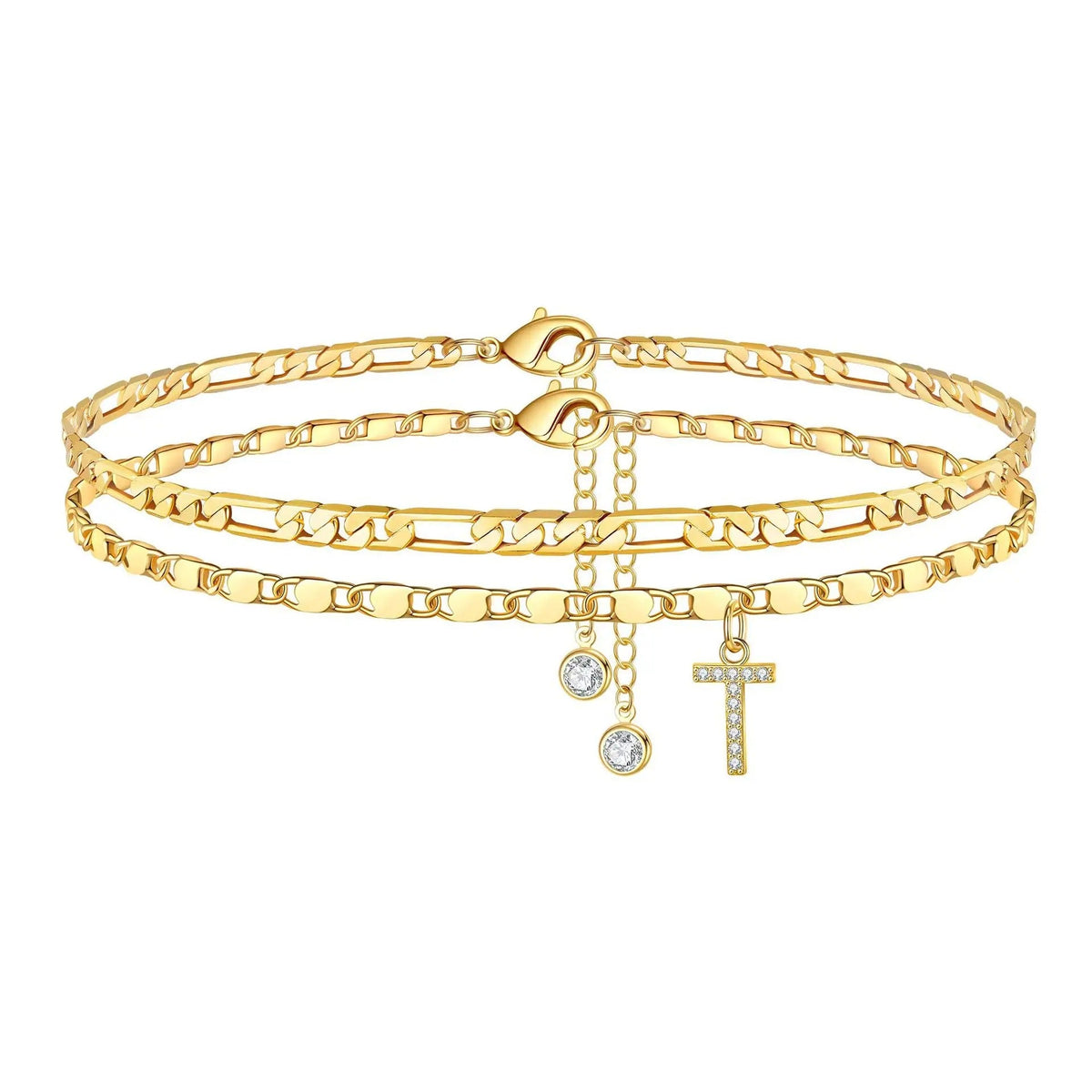 Figaro Initial Letter Anklet Set