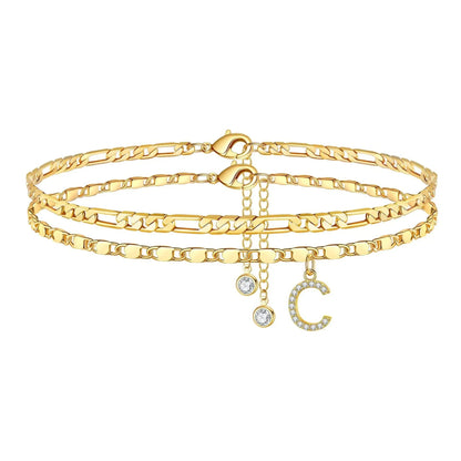 Figaro Initial Letter Anklet Set