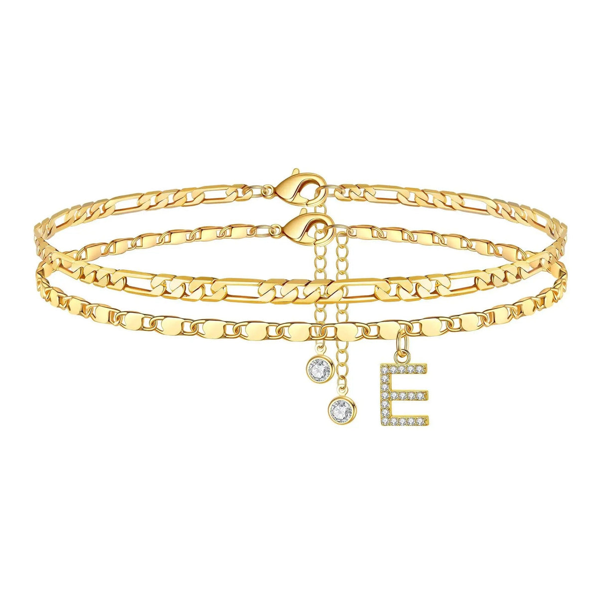 Figaro Initial Letter Anklet Set