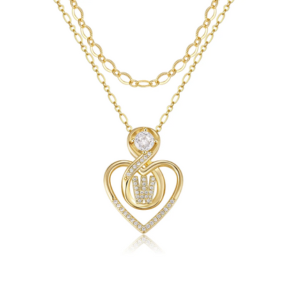 2pc 14k Initial Infinity Heart Necklace Set