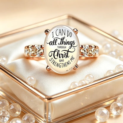 Self Belief Christ Oval Ring